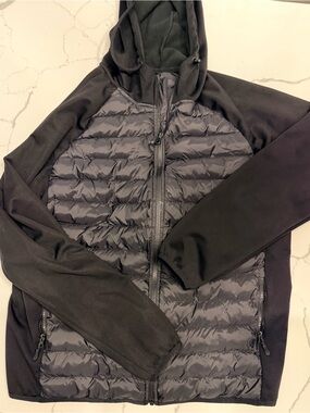 32 Degrees Men's Black Quilted Hooded Puffer Jacket